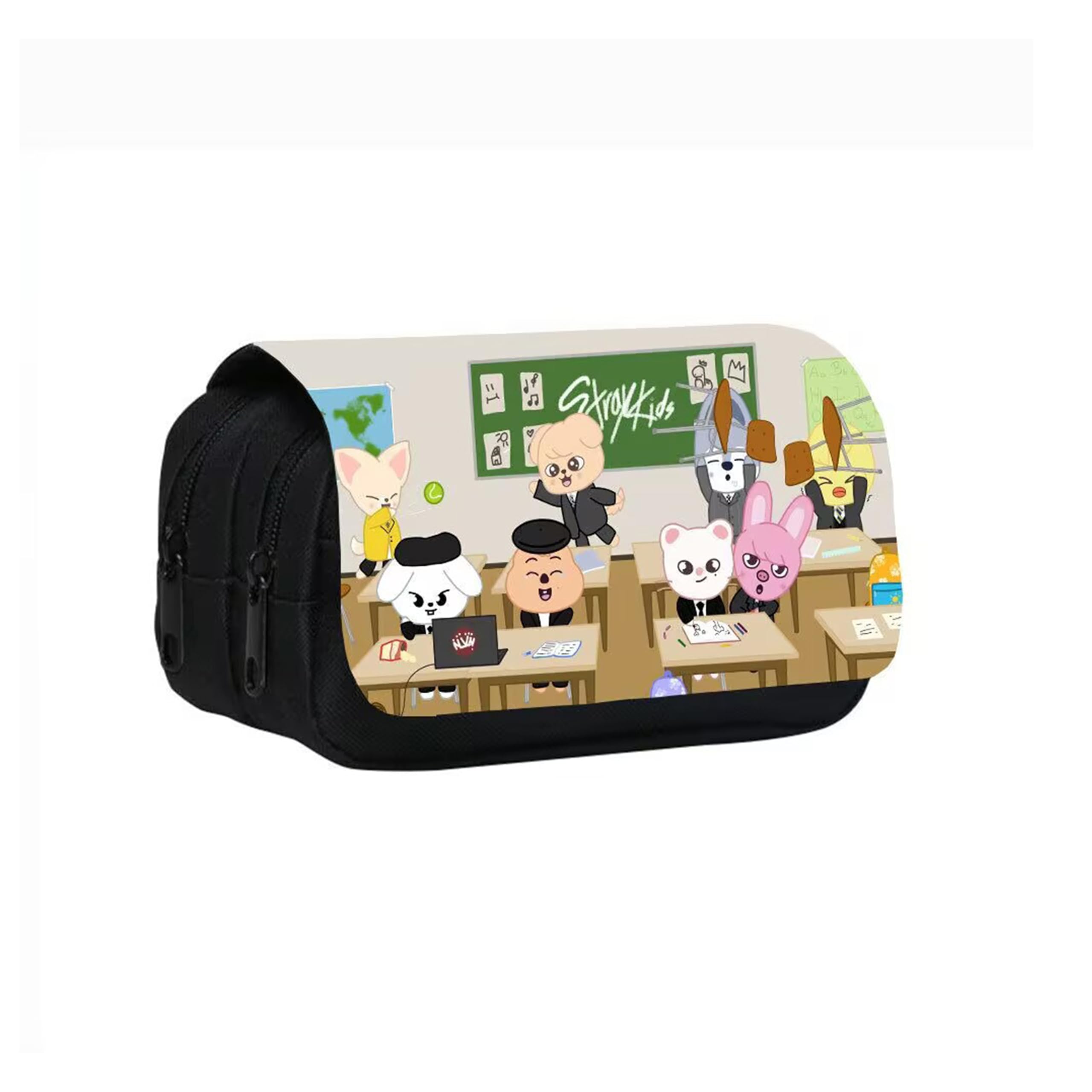 Roffatide Stray Kids Pencil Case Compartment for Boys Girls Large Capacity SKZ Stationery Organizer Storage Pouch for Stay Makeup Bag School Office Supplies Style B