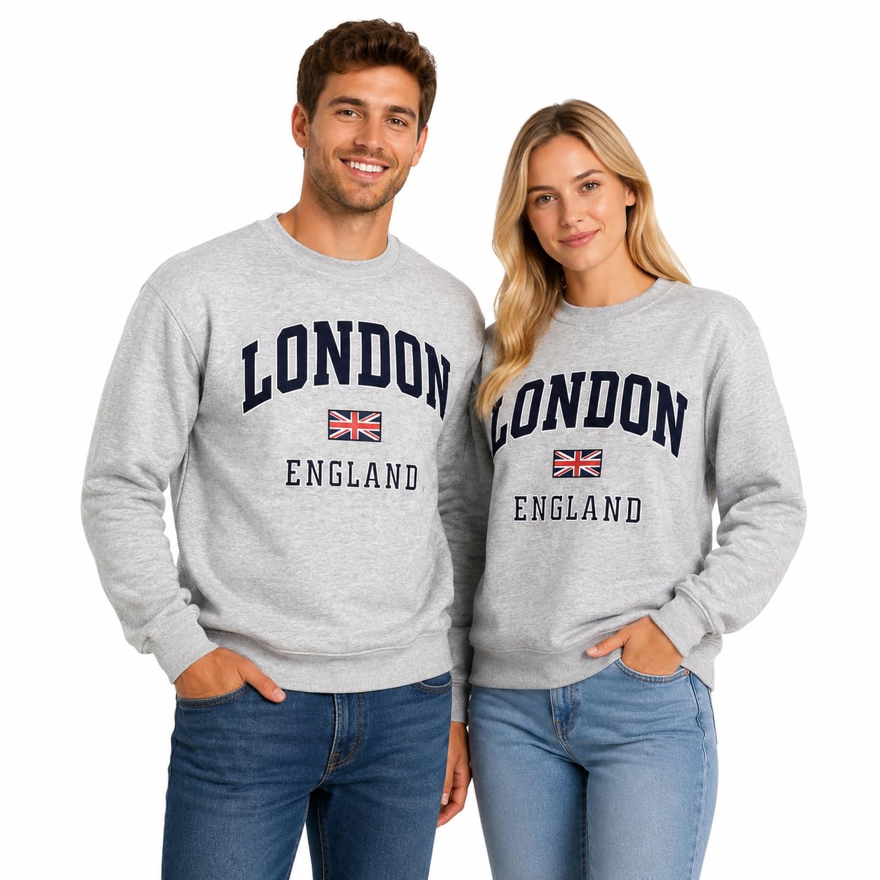LE201GN - Felpa unisex Londra, Inghilterra, colore: Grigio Navy XS-2XL