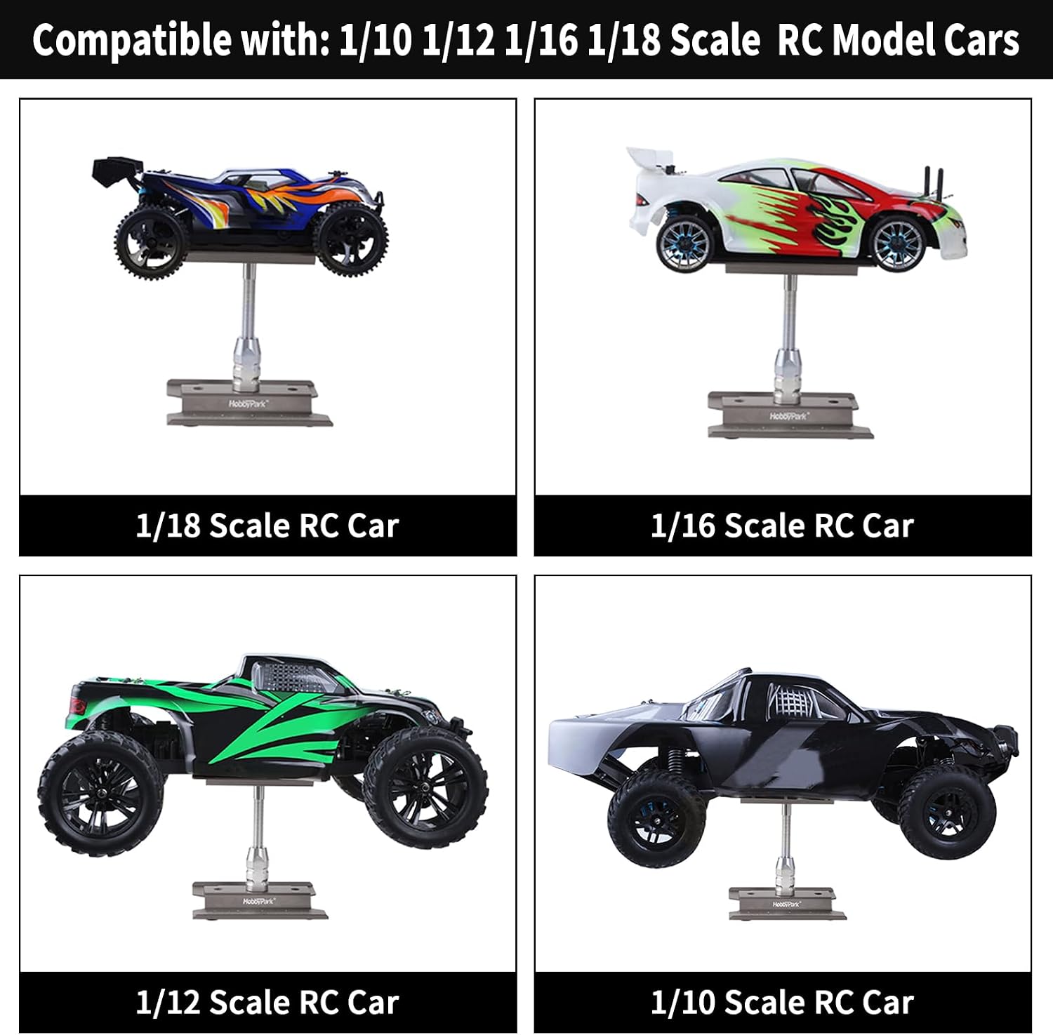 Hobbypark RC Car Work Stand Aluminum Alloy for 1:10 1:12 1:16 1:18 Scale Trucks Buggies On Road Touring Drift image 5