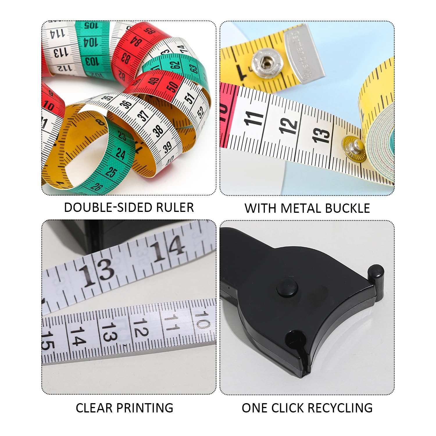 WUFGWBD 2 Rolls Of Soft Tape Measure And 1 Piece Of Automatic Retractable Tape Measure, Garment Measuring Tape, Sewing Ruler - Image 3