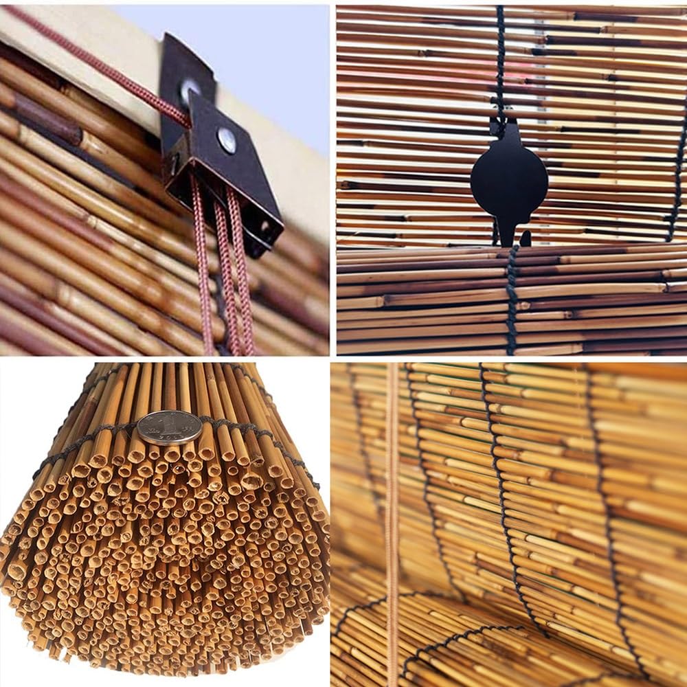 Bamboe Rolgordijnen Buiten Schaduw,Bamboe Raamjaloezieën,Verduisterende Bamboe Schaduwen Voor Buitenterras Privacy Jaloezieën 50 60 90 100 110 130 140 160cm Breed (Size : 80x150cm