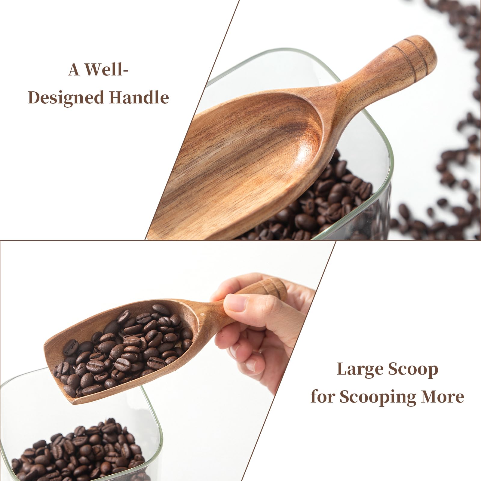 LEBAMI Kaffeelöffel aus Holz für gemahlenen Kaffee (150) (4)