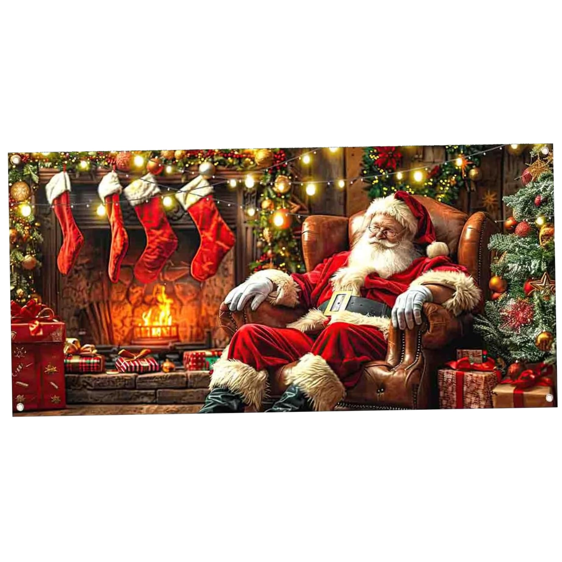 Couverture de porte de garage du Père Noël en textile premium 8x7 pieds