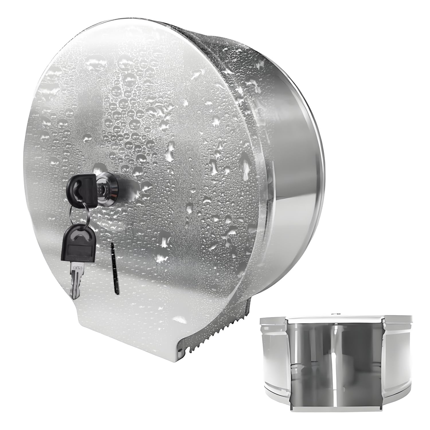 Dispensador de Papel Higiénico Jumbo Comercial Rollo de 9 Pulgadas Dispensador de Toallas de Papel de Acero Inoxidable de Montaje en Pared Portarrollos de Papel Higiénico con Cerradura de Llave | Acero inoxidable | Soporte de pared | Rollo único | Núcleo