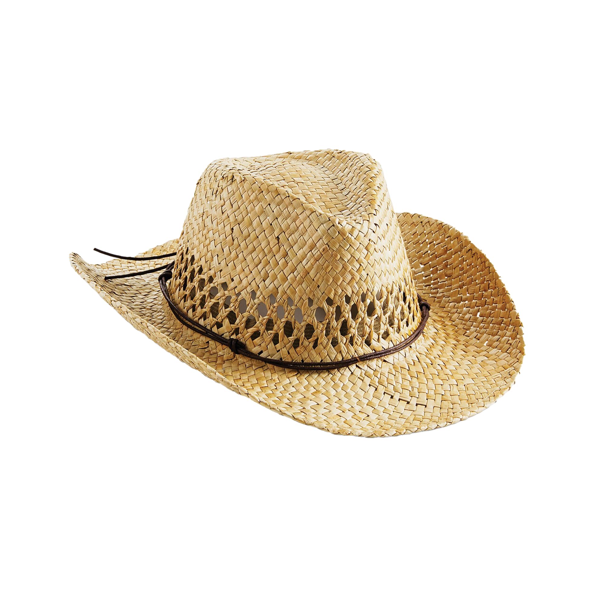 Rustic Straw Cowboy Hat - Classic Western Style Beige