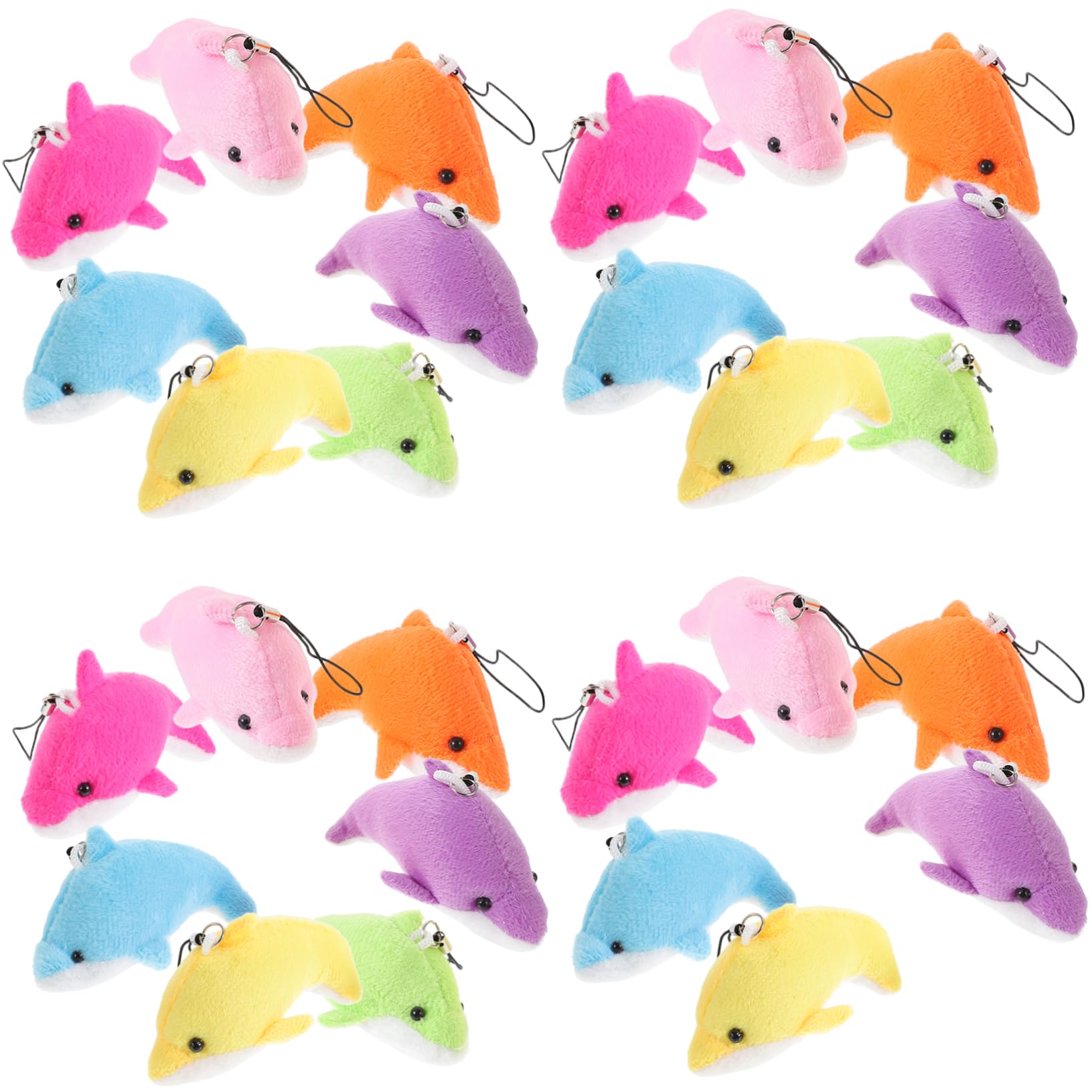 Healvian 25 pezzi Portachiavi Ciondolo Cartoon Fluffy per e Borse Decorazione Colorata Mista