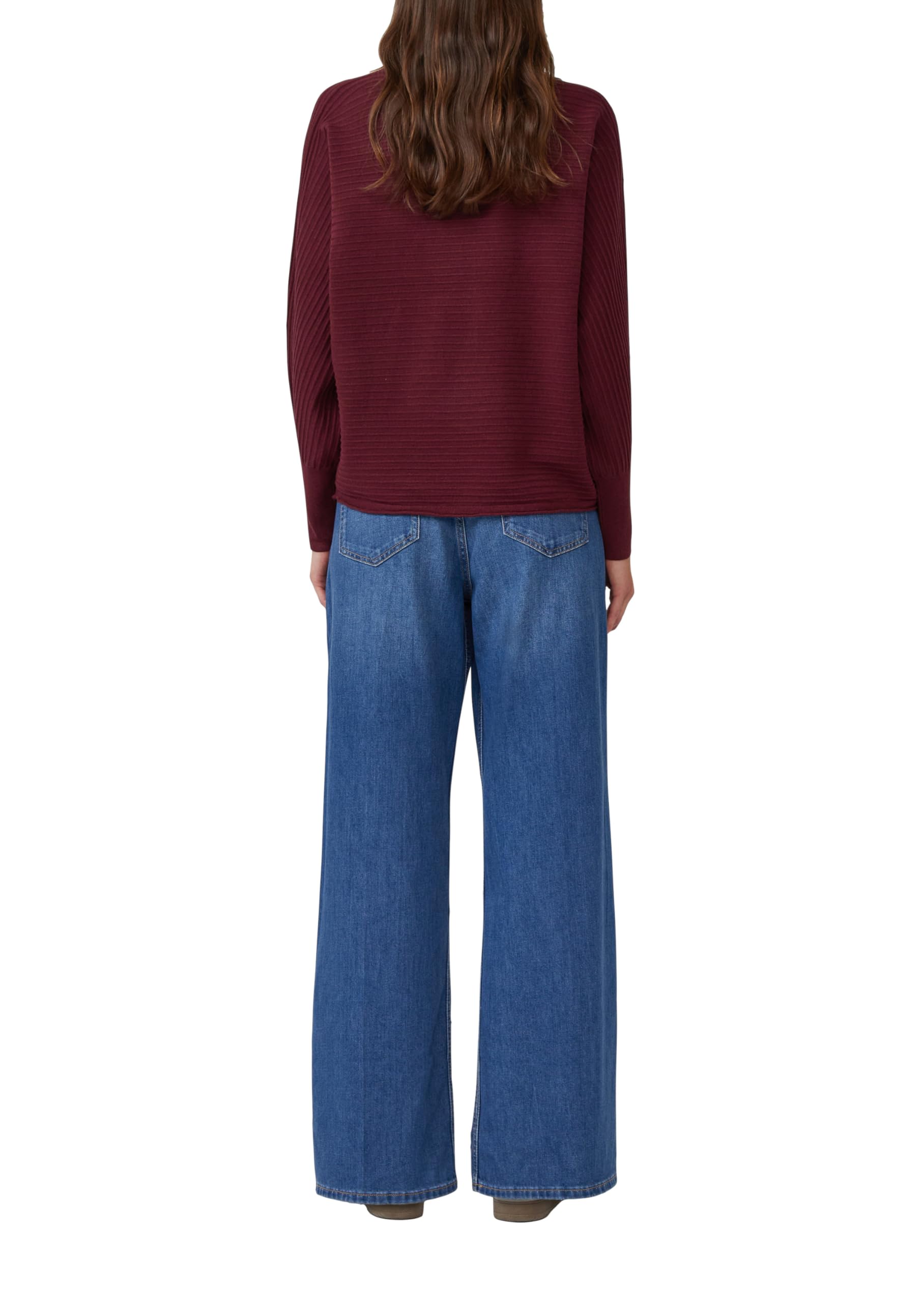 s.Oliver Pullover in Rippstruktur mit Fledermausärmeln