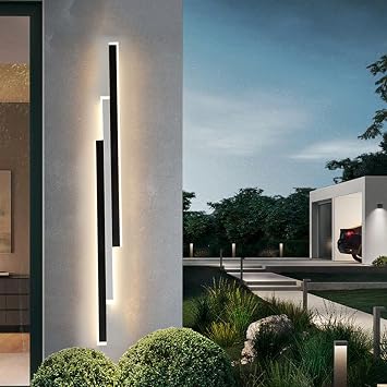 Outdoor Long Strip Modern LED Wall Light, Indoor/Outdoor Wall Lighting Fixture Lamps, IP65 Waterproof, for Porch Garden,39inch 32w