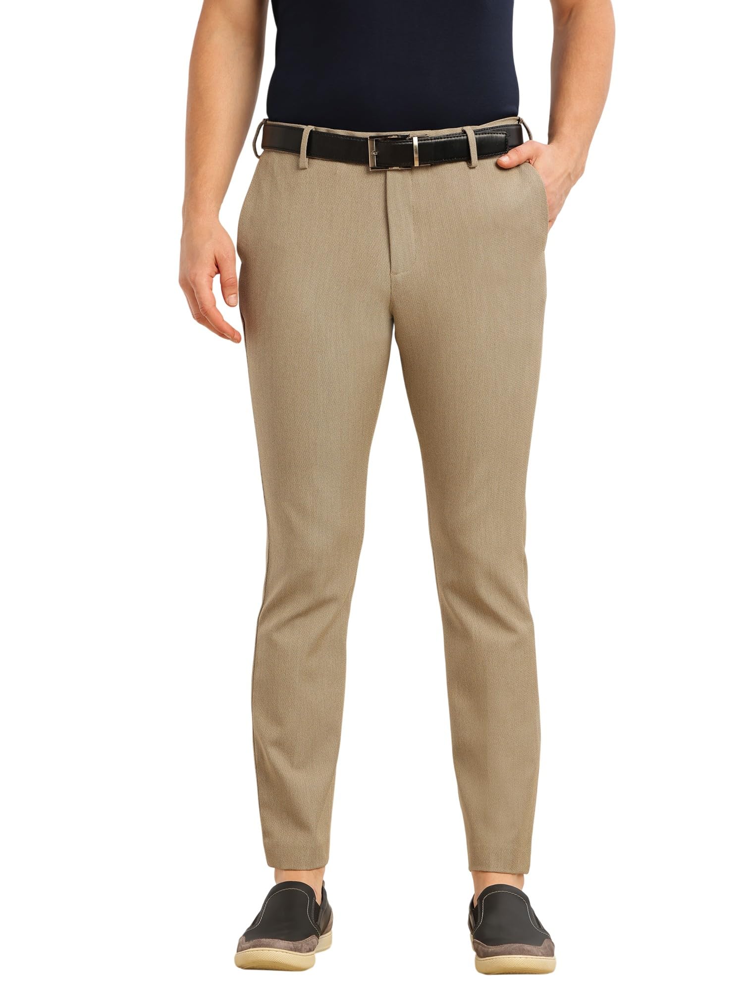 thomas scott Men's Regular Fit Mid-Rise Solid Formal Performance Trouser | Flexi-Waist & 4-Way Stretch | 4 Pockets | Button Closure-picture-38