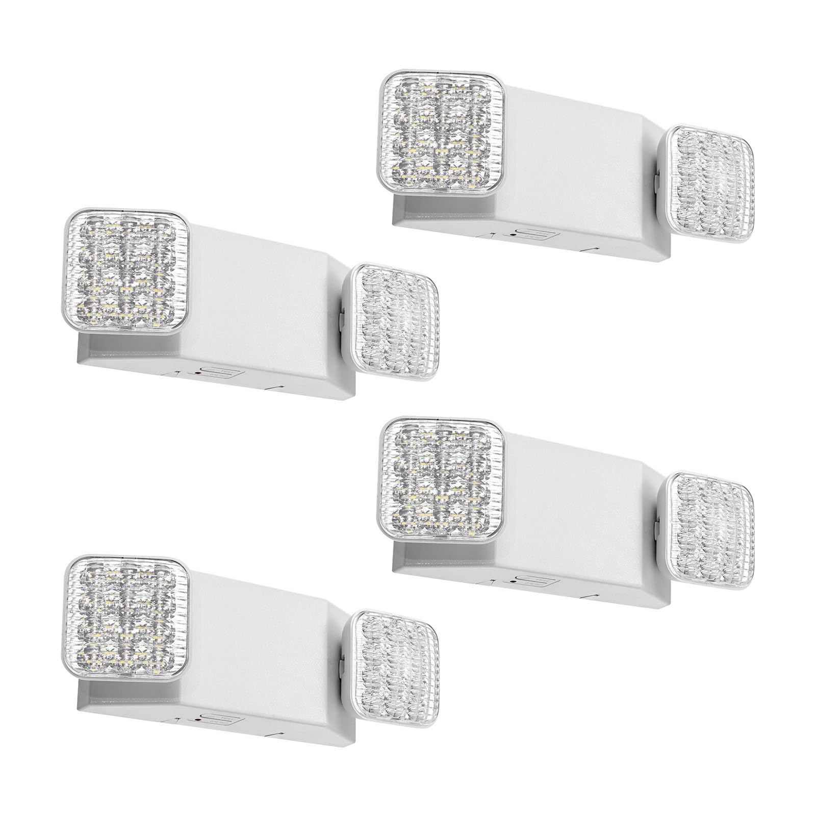 VEVOR Luz de Emergencia LED 4 Piezas, Iluminación de Emergencia CA 120/277V, con Batería de Respaldo, 2 Cabezales Cuadrados Ajustables, Respaldo de 90 Minutos, para Salidas, Oficinas, Restaurantes