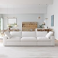 Vista 24 de Cloud - Sofá modular modular de dos plazas + otomano, sofás seccionales de 78.72 pulgadas para sala de estar, apartamento, funda de sofá profundo