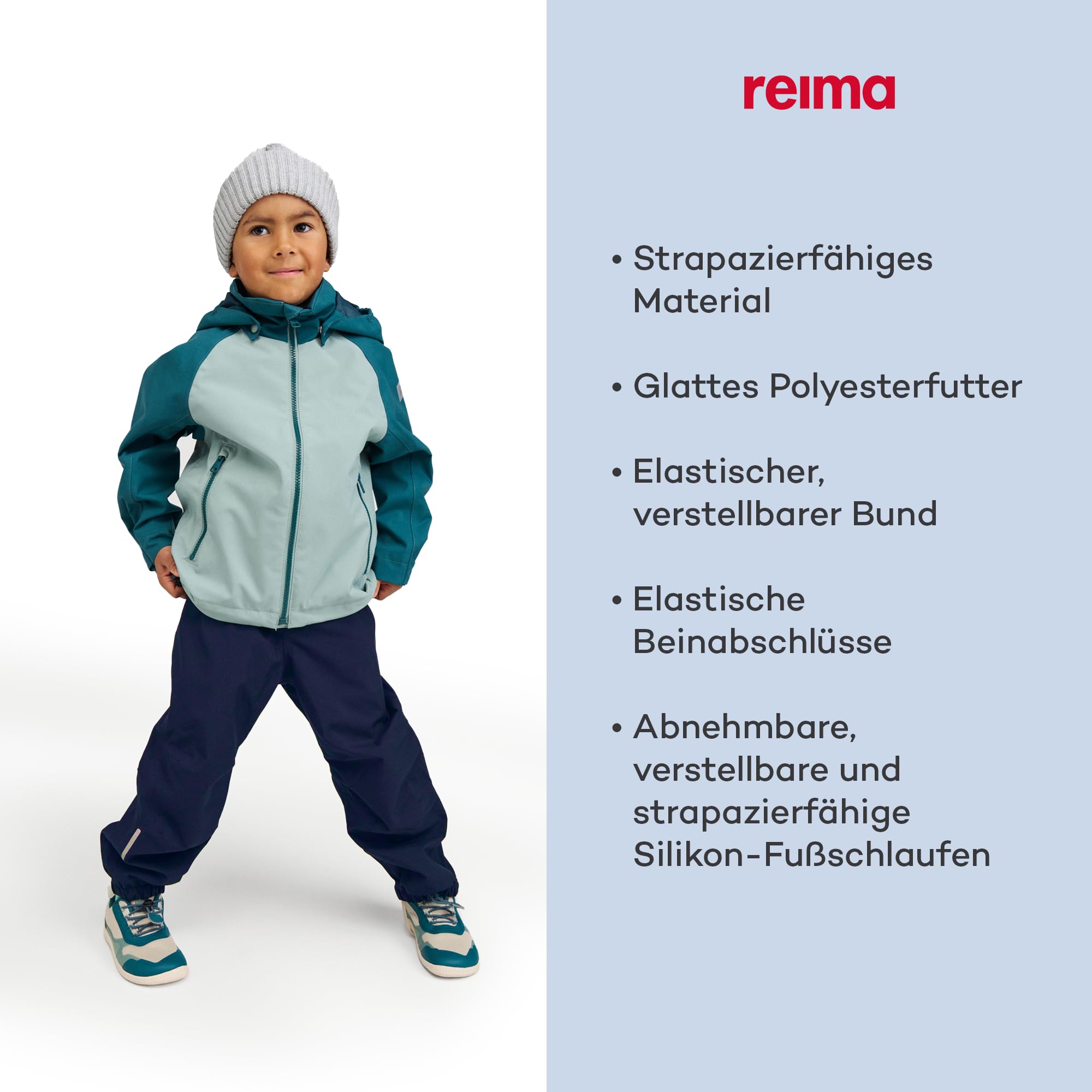 Reima - Kaura ReimaTec wasserdichte Regenhose für Kinder - Leichte, atmungsaktive Regenkleidung für Kinder, winddichtes, strapazierfähiges Material, Verstellbarer Bund - Navy, 110