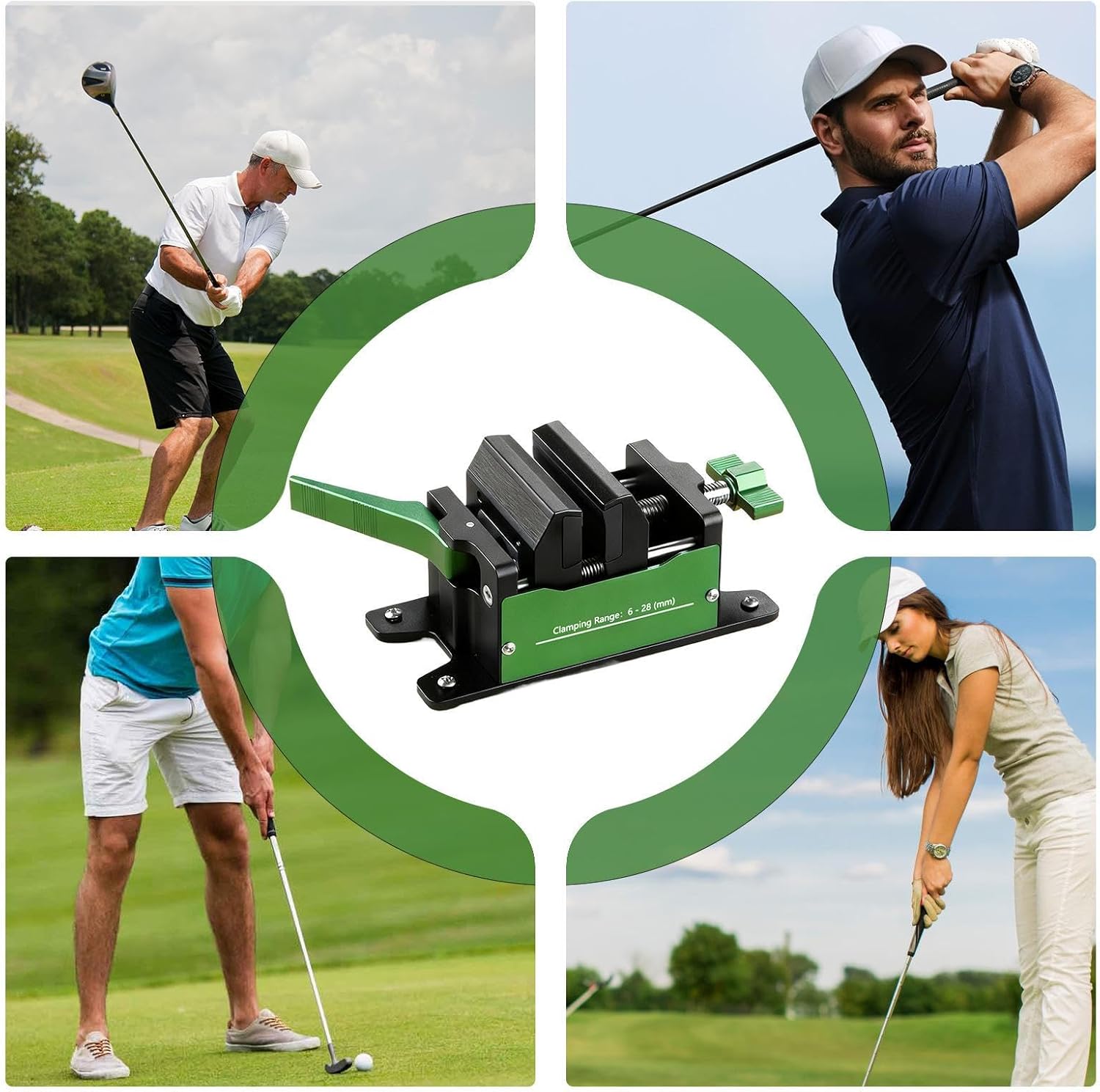 Golf Regripping Station, Non-slip Aluminum Adjustable, Golf Grip Removal Tool Club Clamp, for Golfer Player Dad Maintenance Shaft Replacement Home Workshop