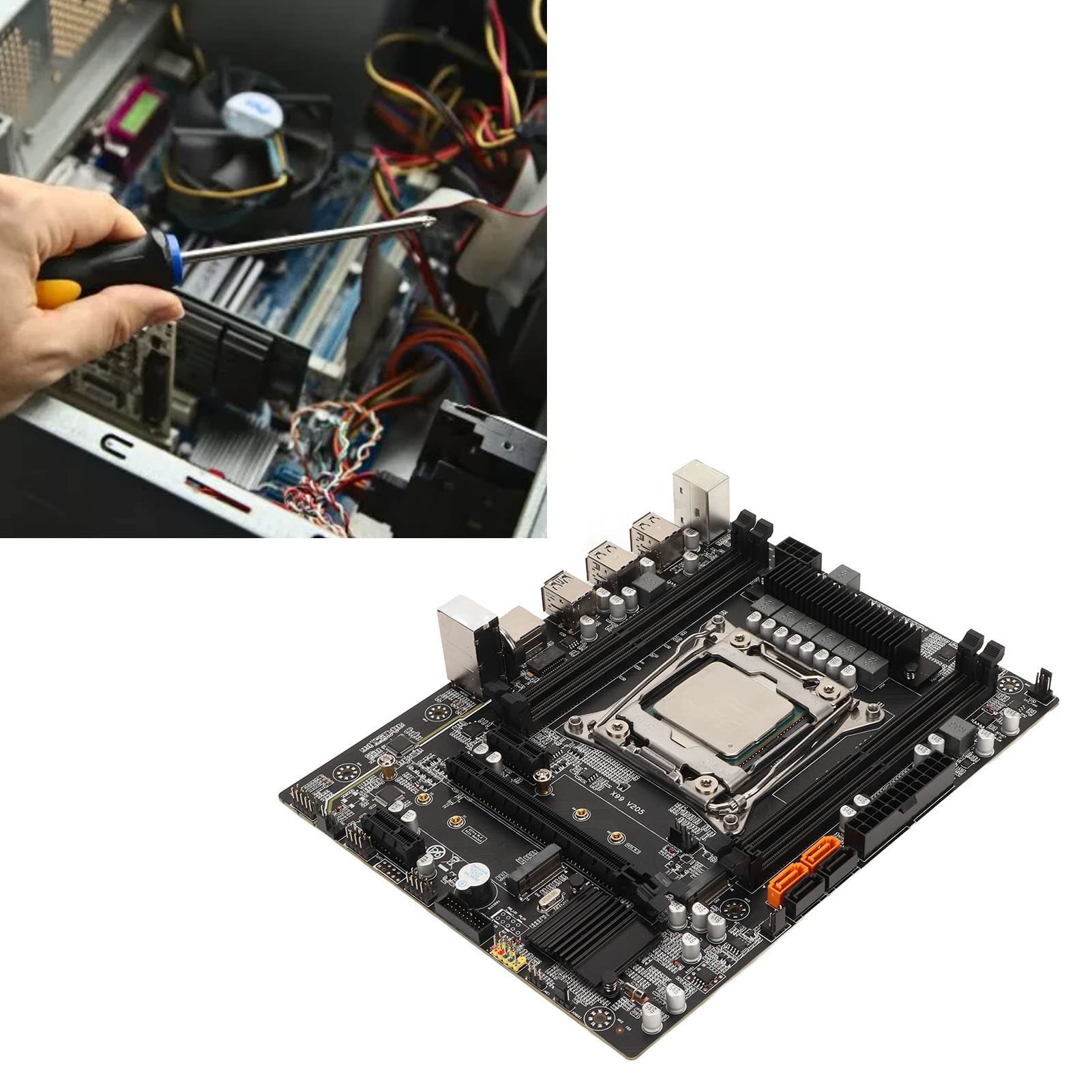 Gaming Motherboard, E5 2620 CPU 8G DDR4 Banco de Memoria Estable de Operación Rápida Ordenador Placa Base, DDR4 PC Placa Base