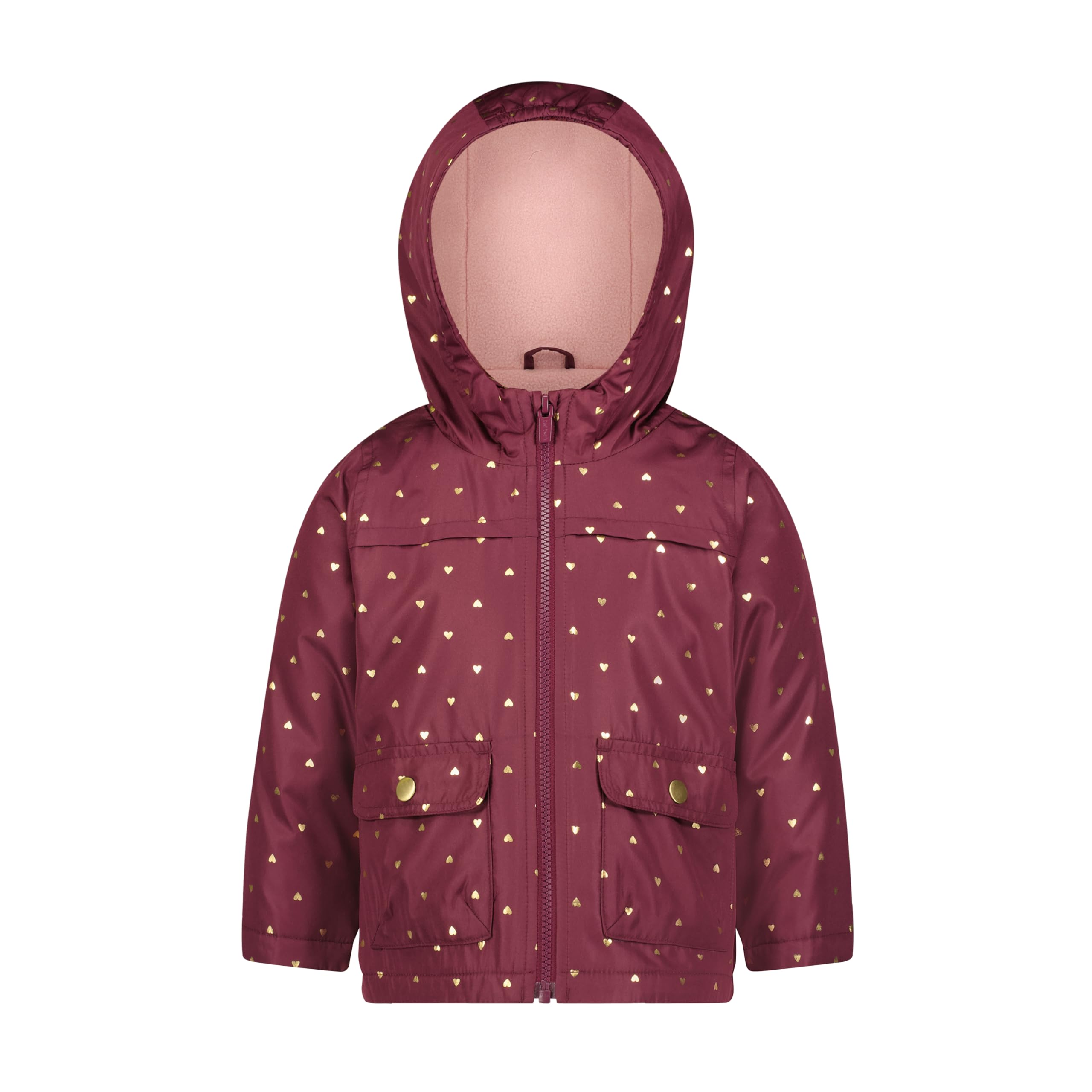 Carter's Girls' Lightweight Fleece Lined Hooded Raincoat Rain Jacket