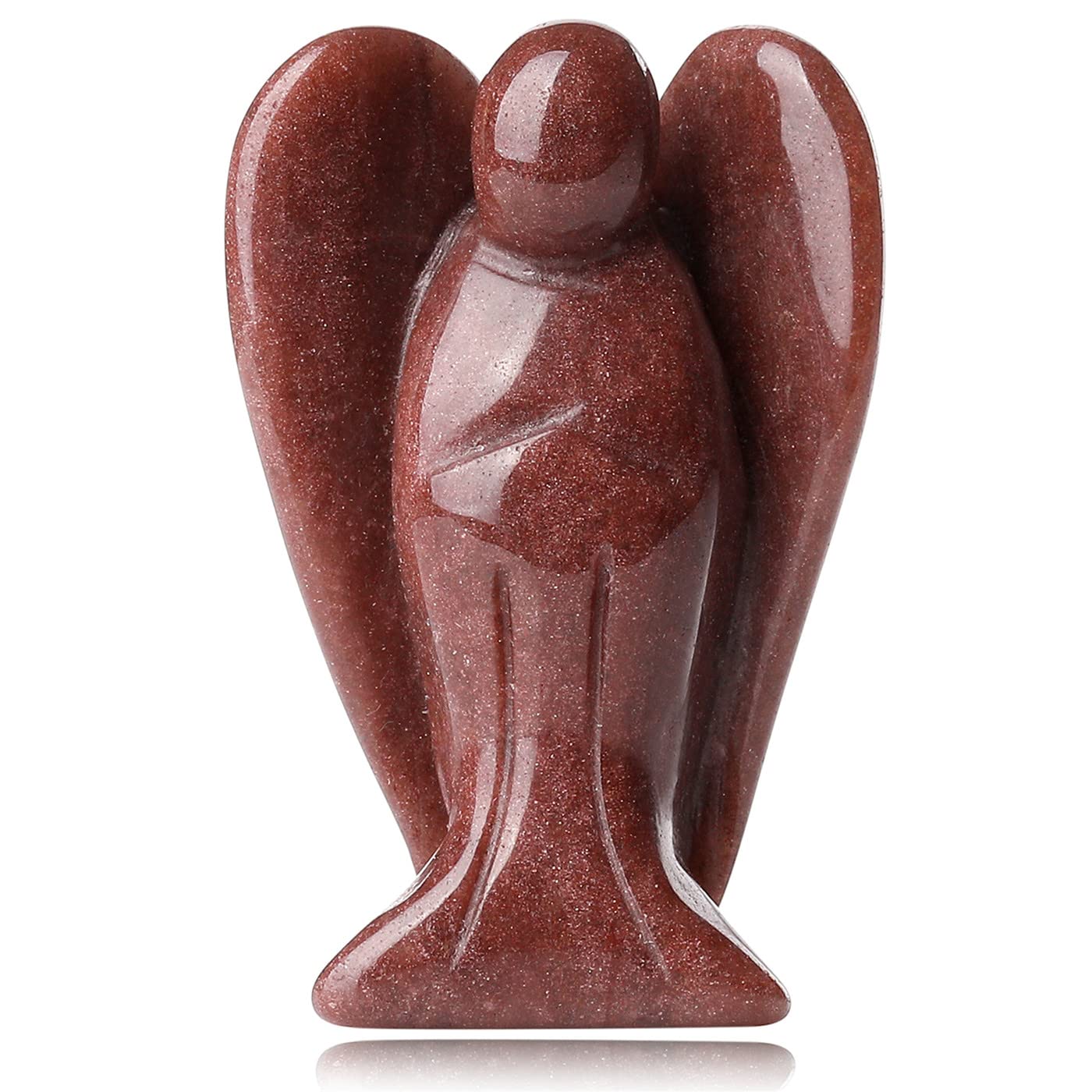 YATOJUZI 2" Strawberry Quartz Angel Decor Cute Polished Natural Stone Hand Carved Pink Healing Crystal Sculpture Statue Figurines Gemstone Hippie Home Room Office Desk Decoration Gifts for Women Men