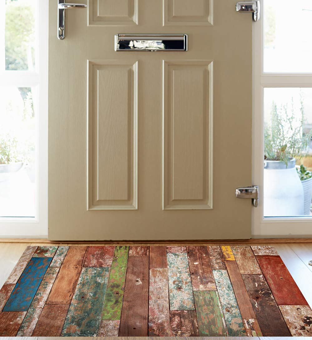 VINILIKO Industrial Wood Tapis en Vinyle Multicolore, 50 x 100 cm