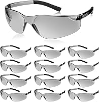Vista 8 de Queekay Paquete de 12 gafas de seguridad a granel, gafas de impacto UV y resistentes a arañazos, gafas protectoras para hombres, mujeres