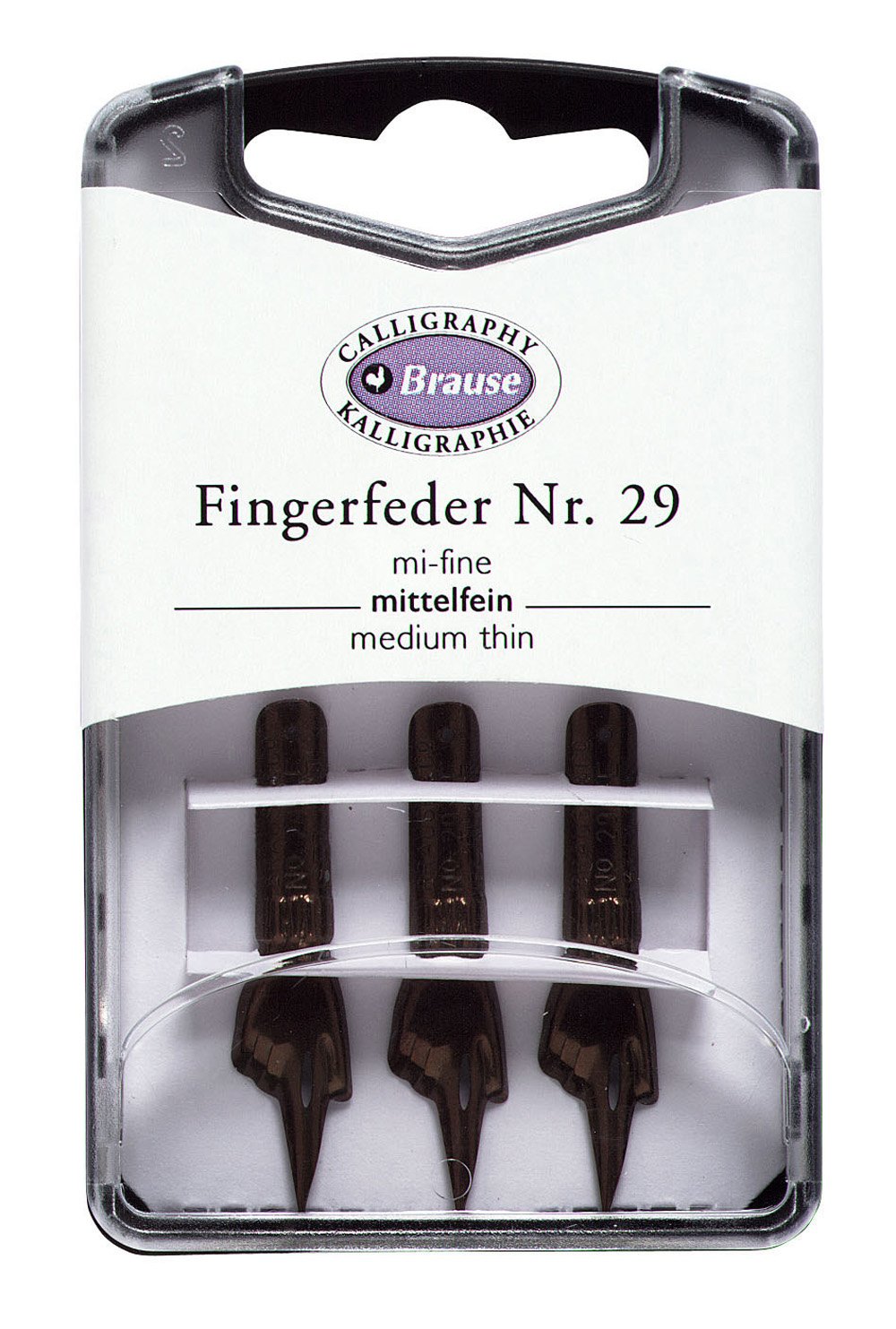Brause 300029B - Writing nibs for nib/ pen holders - Box of 3 metal Index nibs - German manufacturer - calligraphy - writing - drawing - creative tools