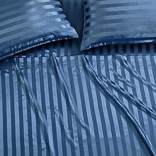 Miniatura 32 de P Pothuiny Sábanas de satén King (6 piezas, negro) – Juego de sábanas de satén sedoso de lujo tamaño King, juego de sábanas extra suaves, 1 sábana