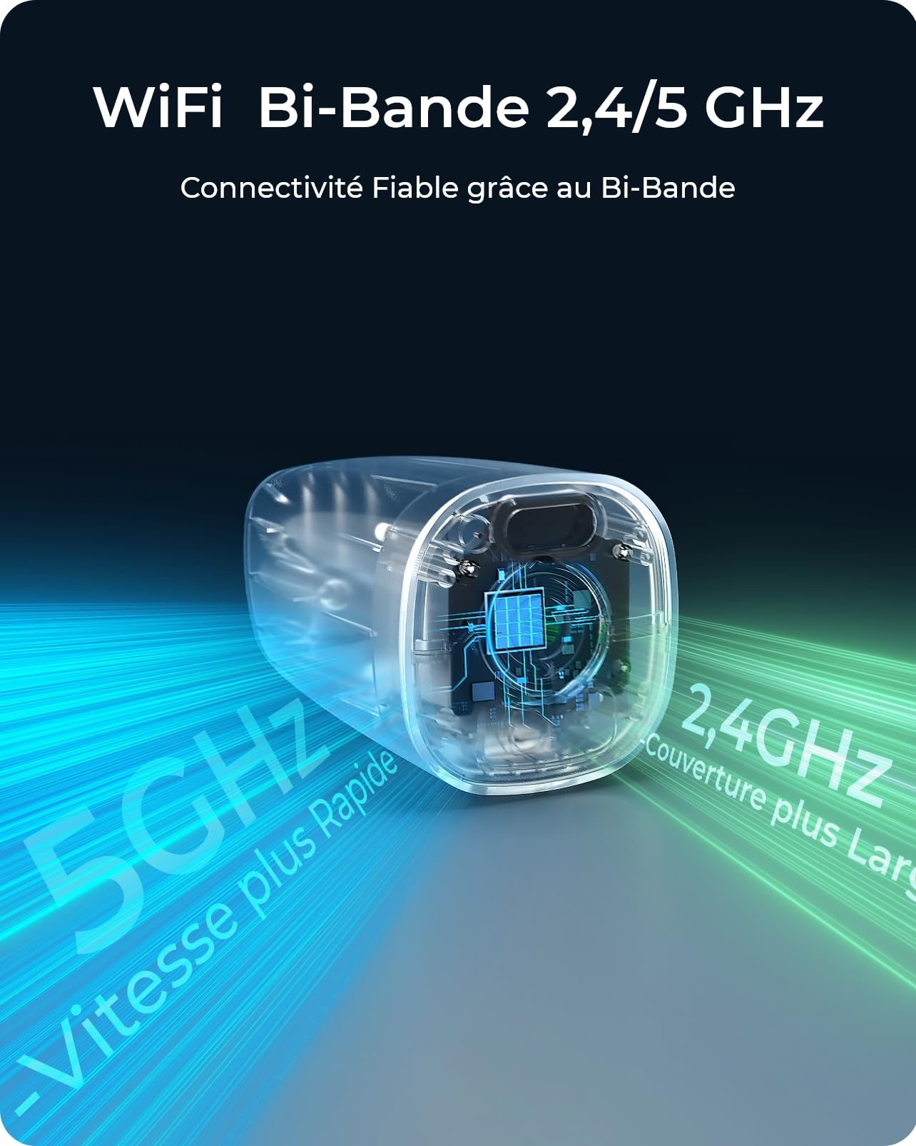 Reolink 4K Camera Exterieur Solaire, Vision Nuit Couleur, Argus Eco Ultra | Détection Intelligente sans Frais d'Abonnement, Wi-Fi 2.4/5GHz, Audio Bidirectionnel, Panneau Solaire Inclus