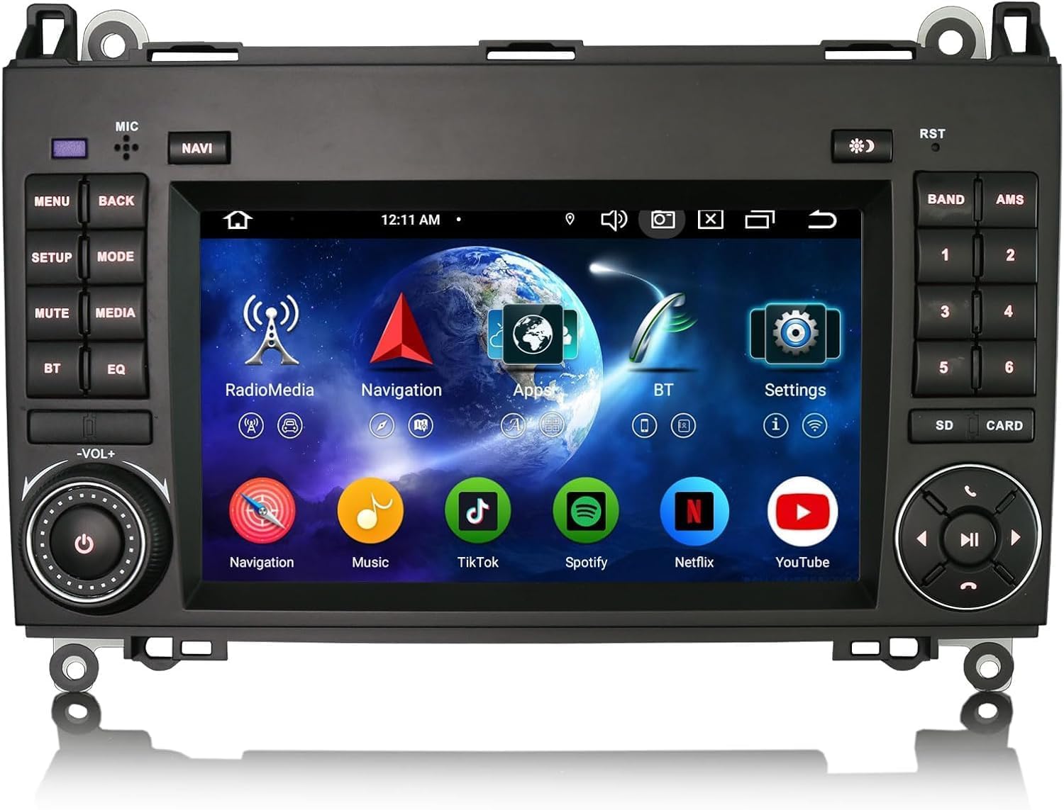 Erisin 8-Core 4GB+64GB Android 16 GPS Navegación Radio Coche Bluetooth para Mercedes Clase A Clase B W169 W245 Sprinter Viano Vito VW Crafter 7" IPS Pantalla CarPlay Android Auto WiFi 4G DSP Canbus