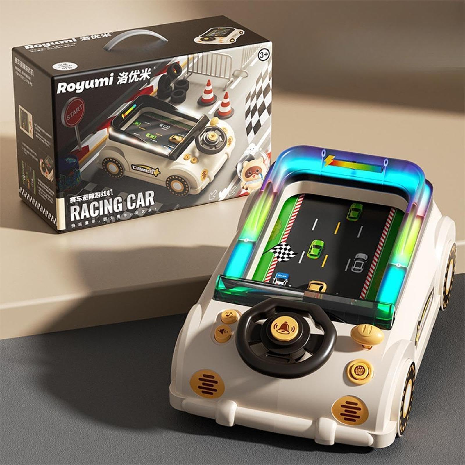 Gioco di Simulazione di Corse interattivo per Bambini, | giocattolo di guida con effetti sonori, giovani avventurieri, giocattolo di guida con volante per bambini, velocità