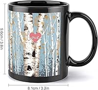 Vista 2 de Love Birch Tree Mug Large Ceramic Coffee Mug Tea Cups with Handle Elegant Personalized Mugs Funny Novelty Heat Resistance Cup Luxurious Cups for