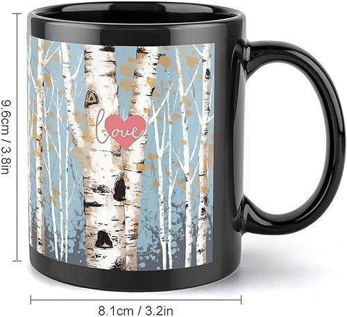 Miniatura 2 de Love Birch Tree Mug Large Ceramic Coffee Mug Tea Cups with Handle Elegant Personalized Mugs Funny Novelty Heat Resistance Cup Luxurious Cups for