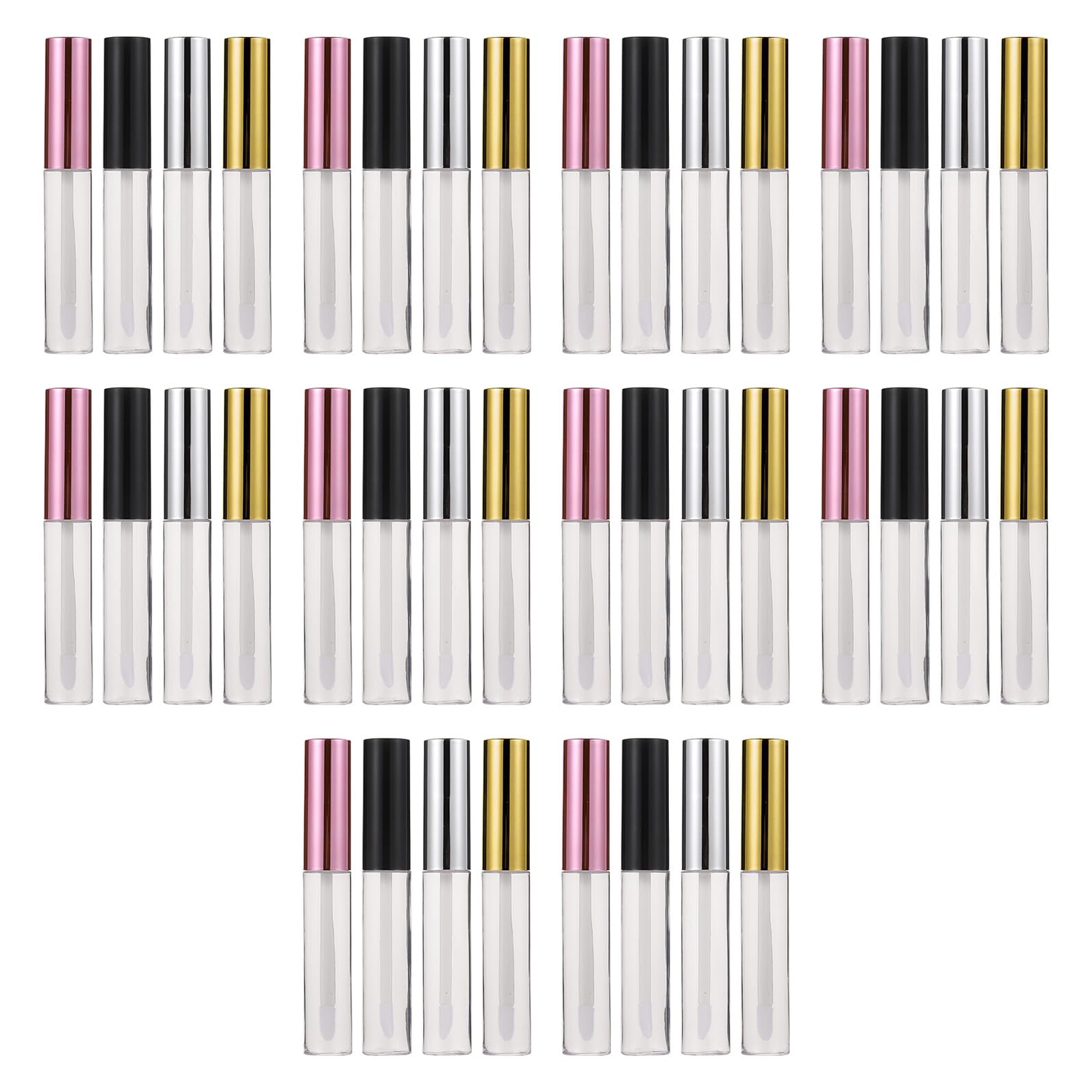 Contenants de Gloss à Lèvres Vides 10ml Abs avec Brosse 40 Pièces