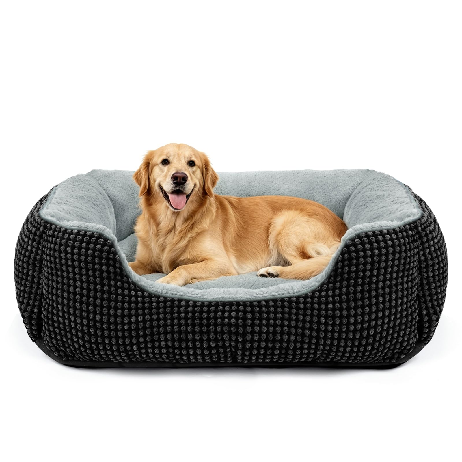 FURTIME Cuccia Cane Interno Grande, Cuccia per Cani Lavabile, 89x63x23cm | Cuccia Cane Anti-Ansia Supporto, Cuccia Cani Soffice Antiscivolo Lavabile, Peluche PV Morbido e Corduroy Goffrato Traspirante