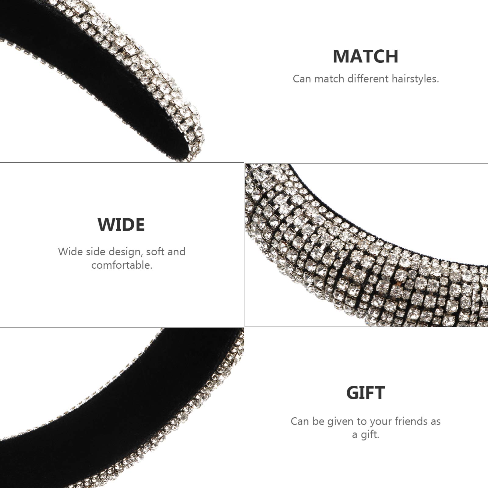 FRCOLOR 3stücke Glitzernde Haarband Für Breiter Gepolsterter Kopfschmuck Mit Funkelnden Kristallen Für Festliche Anlässe Und Besondere Anlässe