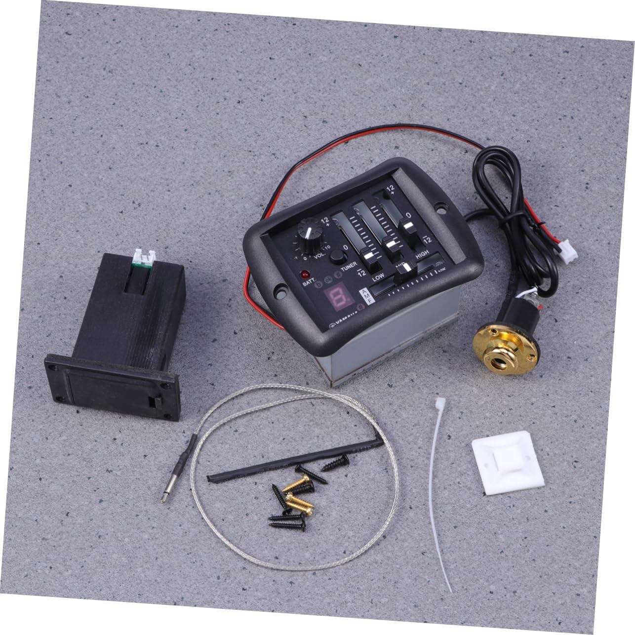 UPKOCH Band-gitarren-tonabnehmer-equalizer mit Integriertem Stimmgerät Lautstärkeregler und Bässe Mitten Höhen-reglern für Akustikgitarren-einbau