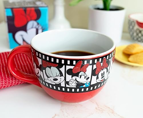 Miniatura 4 de Disney Minnie Mouse - Taza de sopa de cerámica con carrete de película  Tazón para helado, cereales, avena  Taza de café grande para expreso,