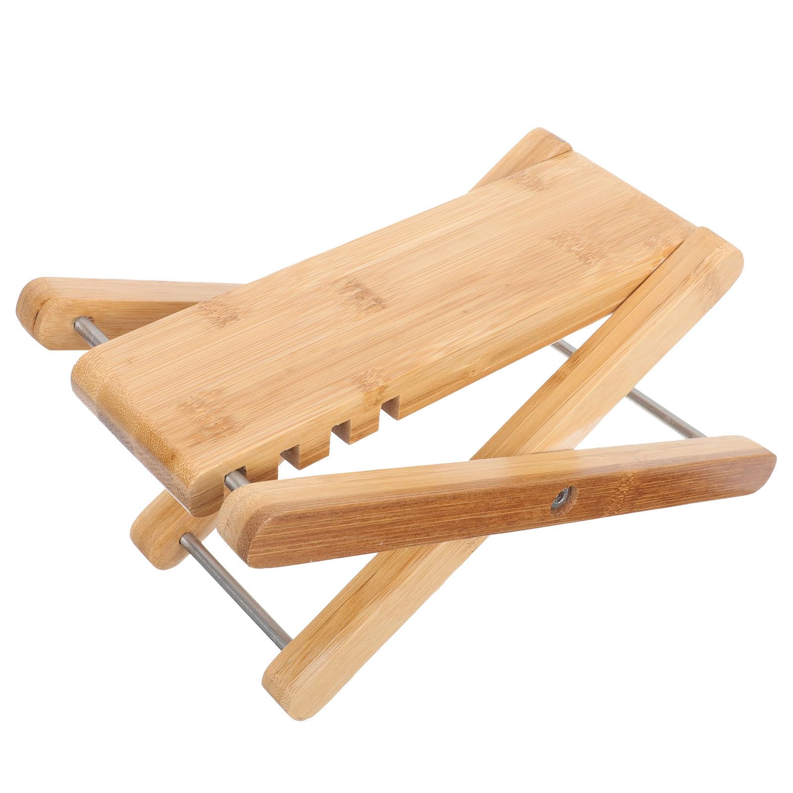 MAGICLULU Sgabello per Pedicure Regolabile in Legno Naturale, Poggiapiedi Comodo per Massaggi e Manicure, Supporto Semplice per Uso Domestico e Salone di Bellezza