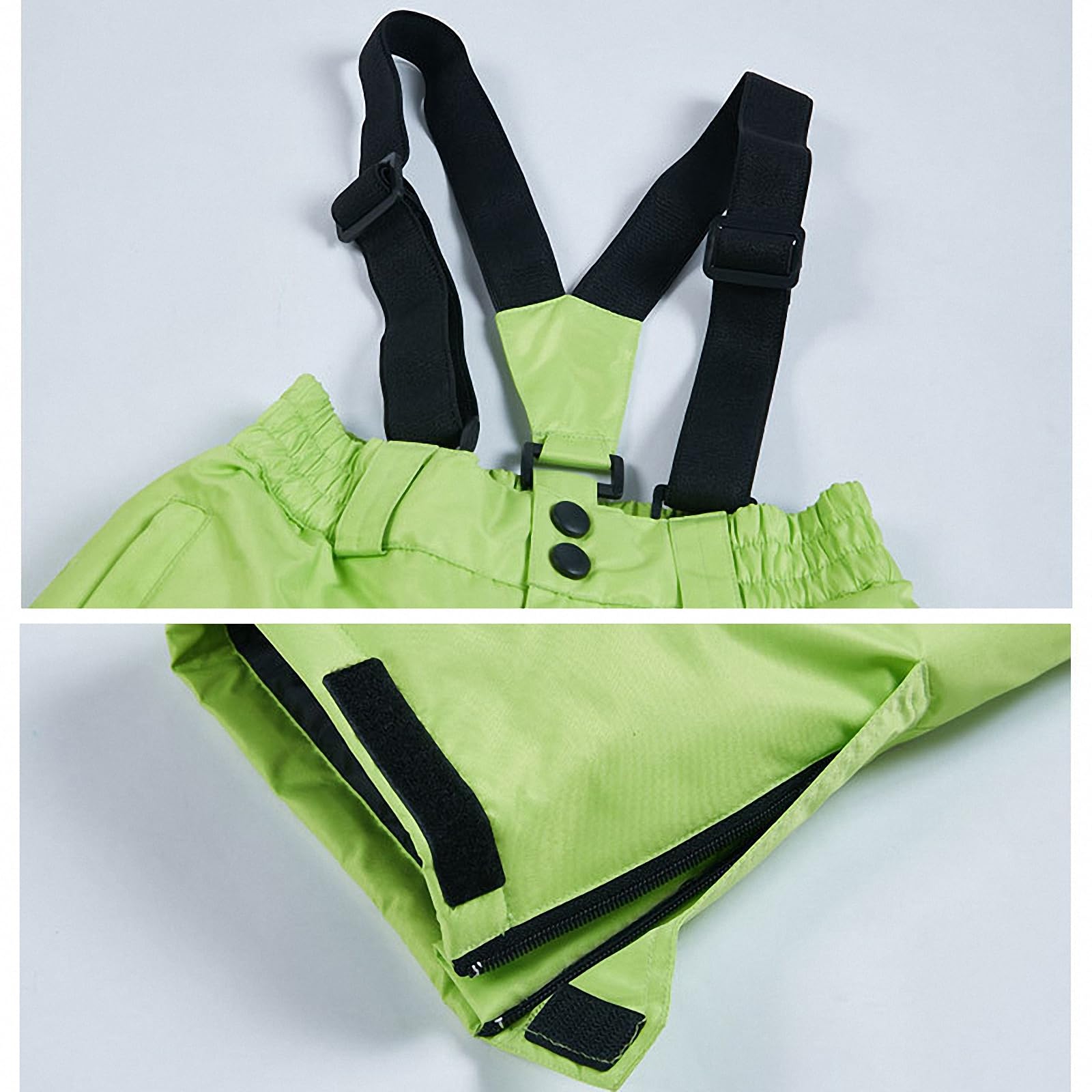 Winterverdicktes, winddichtes Kinder-Snowboard- und Ski-Outfit, wasserdichte, atmungsaktive, warme Outdoor-Sportjacke für Jungen und Mädchen + Trägerhosen-Set