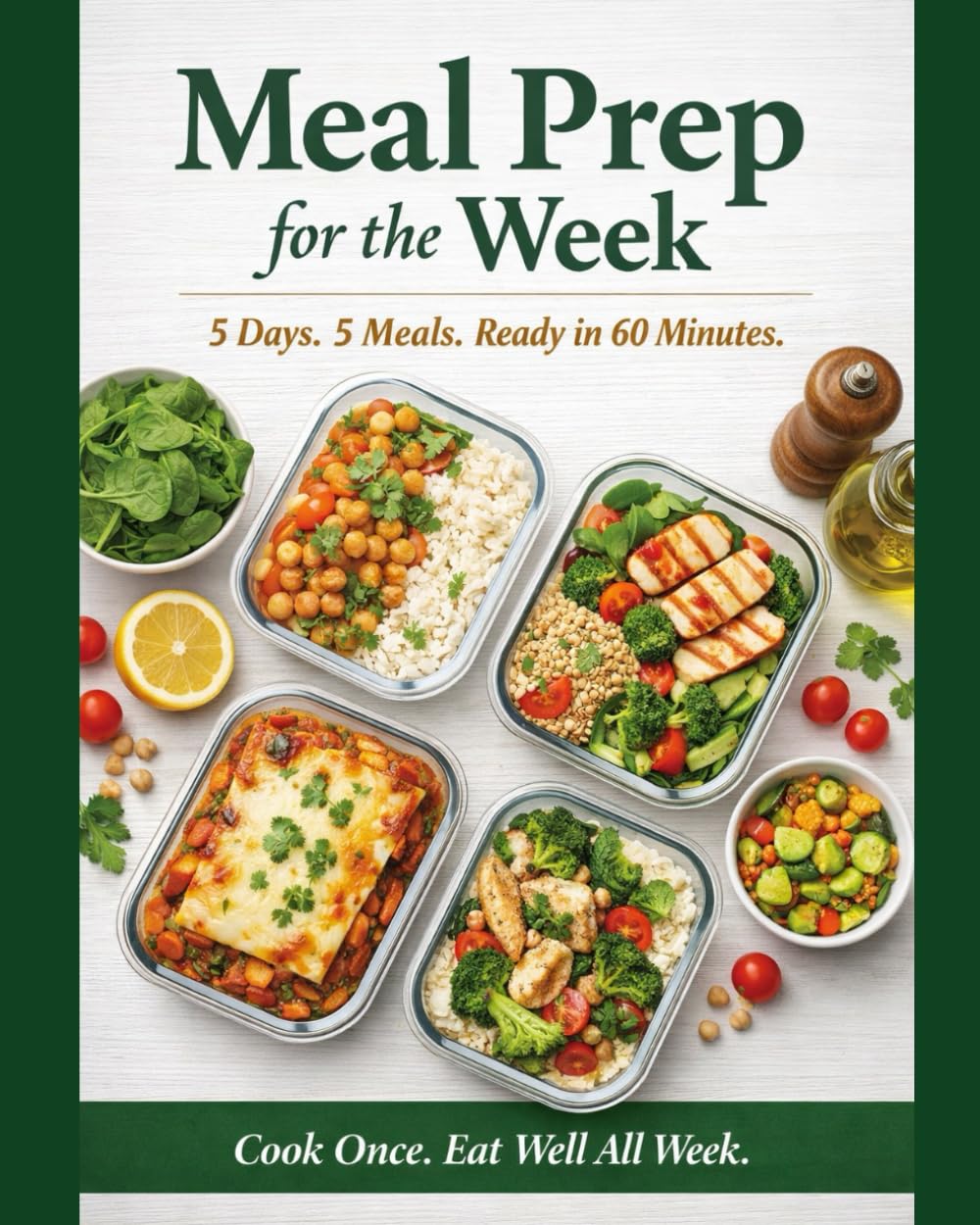 Meal Prep for the Week: 5 Days. 5 Meals. Ready in 60 Minutes.