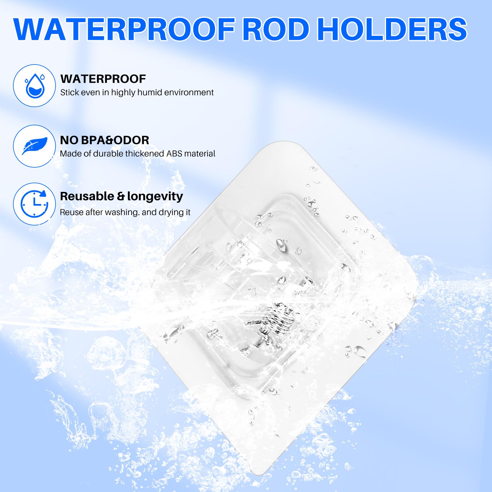 Lizusidtsy 8PCS No Drill Curtain Rod Brackets: ABS Plastic, 8 Pack, Curtain Rod Holder Hooks, Nail Free, Home Decor