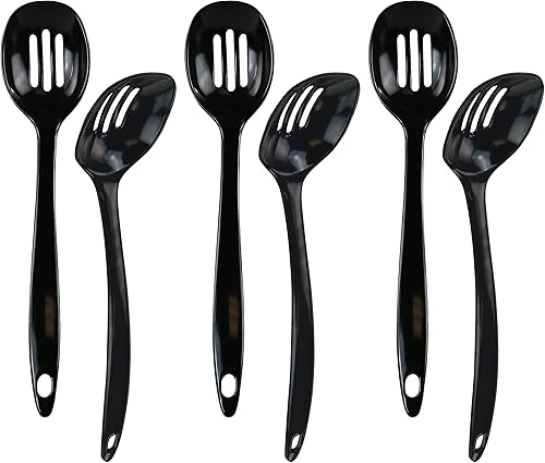 Miniatura 7 de Reston Lloyd Utensilios de cocina de melamina ranurada de alta calidad con mango ergonómico resistente al calor, plástico duradero sin BPA, 11.5