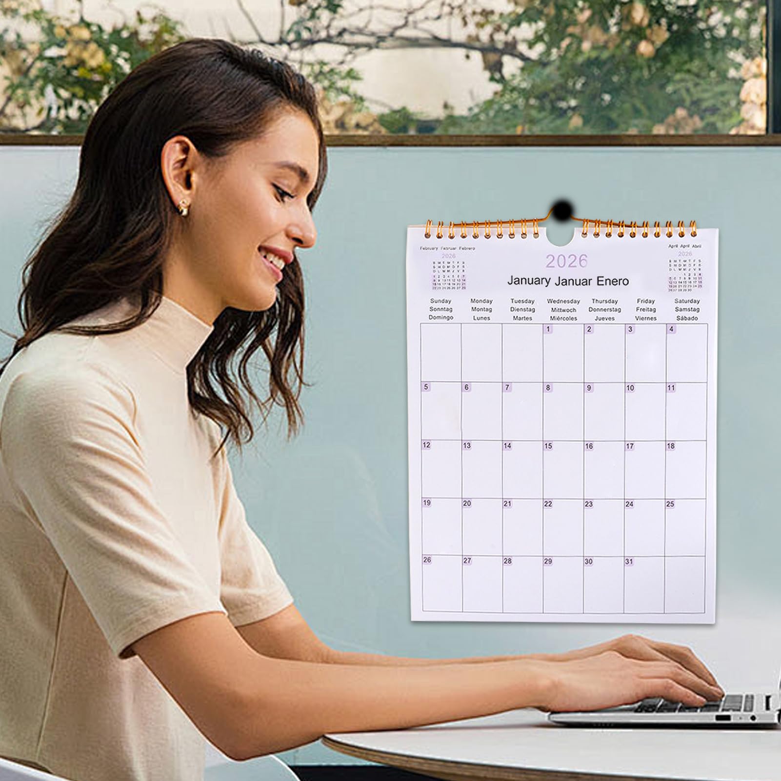 Calendrier Mural 2025-2026 Multilingue - Planificateur 18 Mois, Design Esthétique Pour Bureau Ou Maison