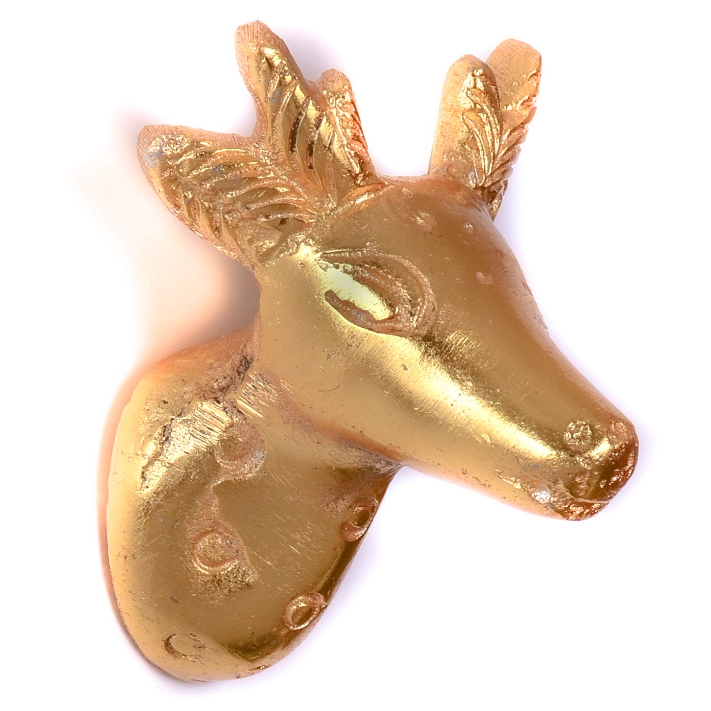 ETHNICITI Stag Head Gold Metal Vintage Knob Pull Handle Drawer Cupboard Cabinet Gold Stag Head Metal Knob