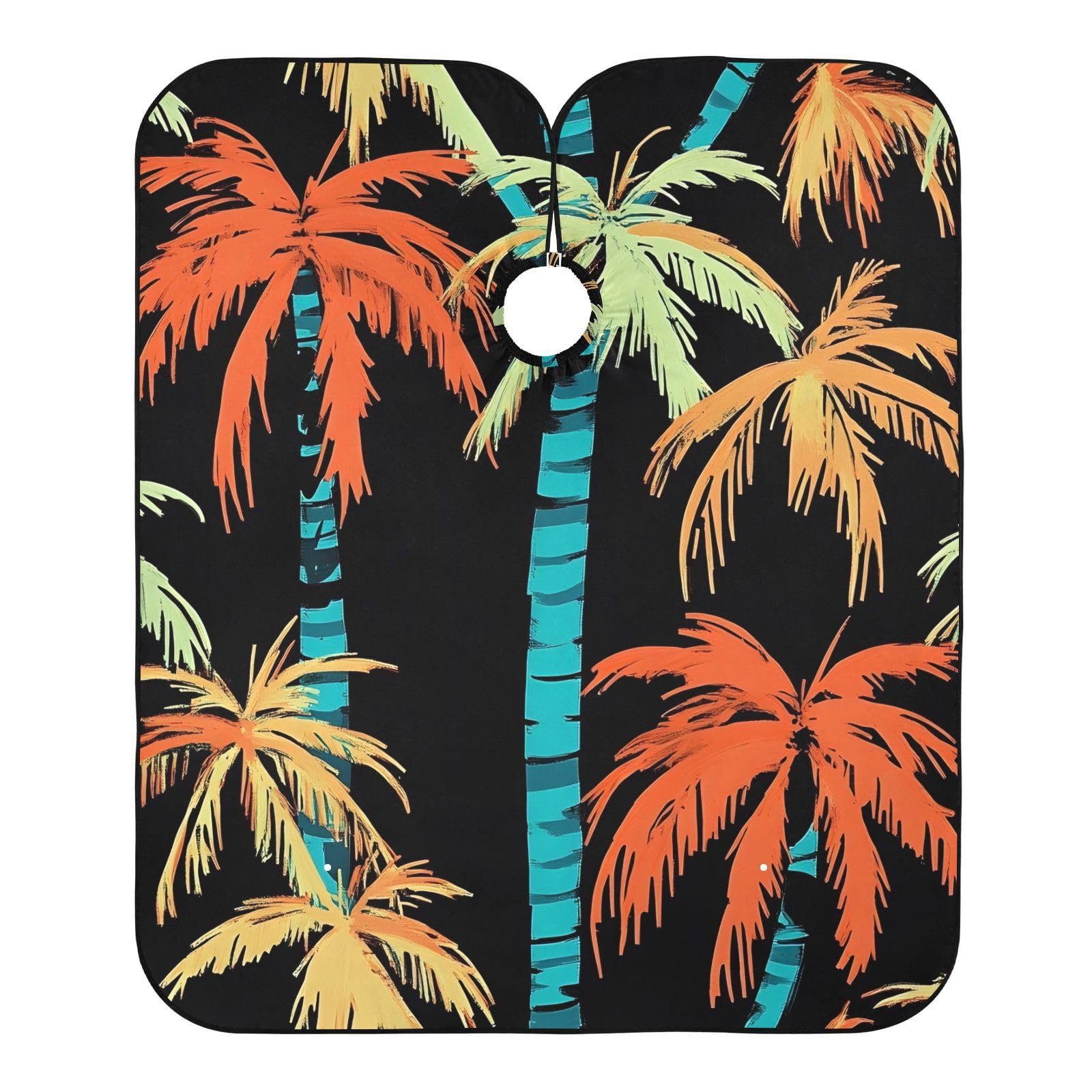Hezely Hawaiian Palm Trees Hair Dye Cape, Barber Cape for Adults,Waterproof Salon Cape,Waterproof Hairdressing Styling Hair Cutting, 65