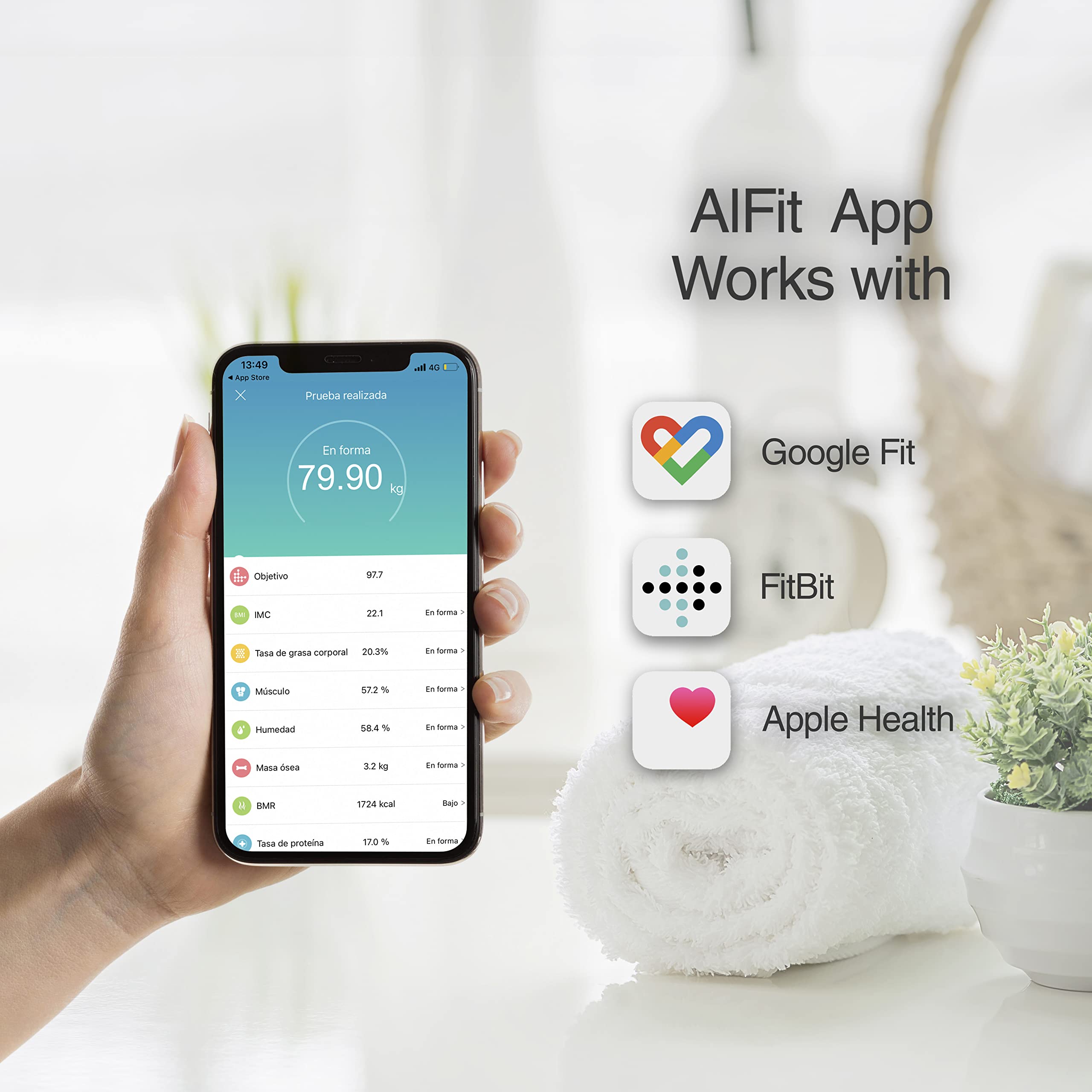 Bilancia Digitale BMI | Controllo Del Peso e Display Digitale | Misura 18 Dati Essenziali | Multi-Utente | Monitoraggio Preciso dei Progressi | Sincronizzazione e Compatibilità | Bianco