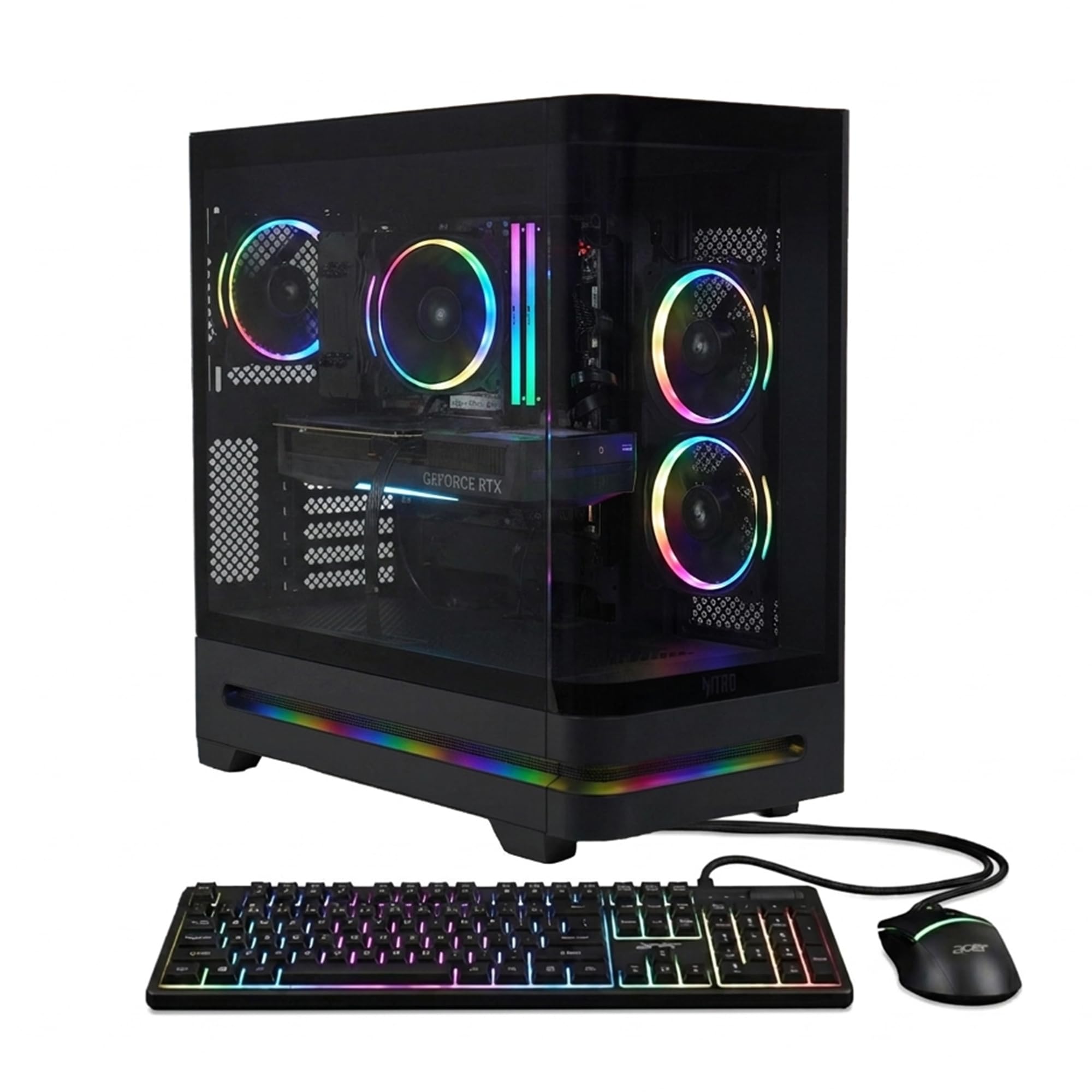 Acer Nitro 85 Gaming Desktop | Procesador Intel Core Ultra 7 265F | Gráficos NVIDIA GeForce RTX 5070 (988 Tapas de IA) | DDR5 de 16 GB | SSD Gen 4 de 1 TB | Wi-Fi 7 | Windows 11 Home | N85-600-UR35