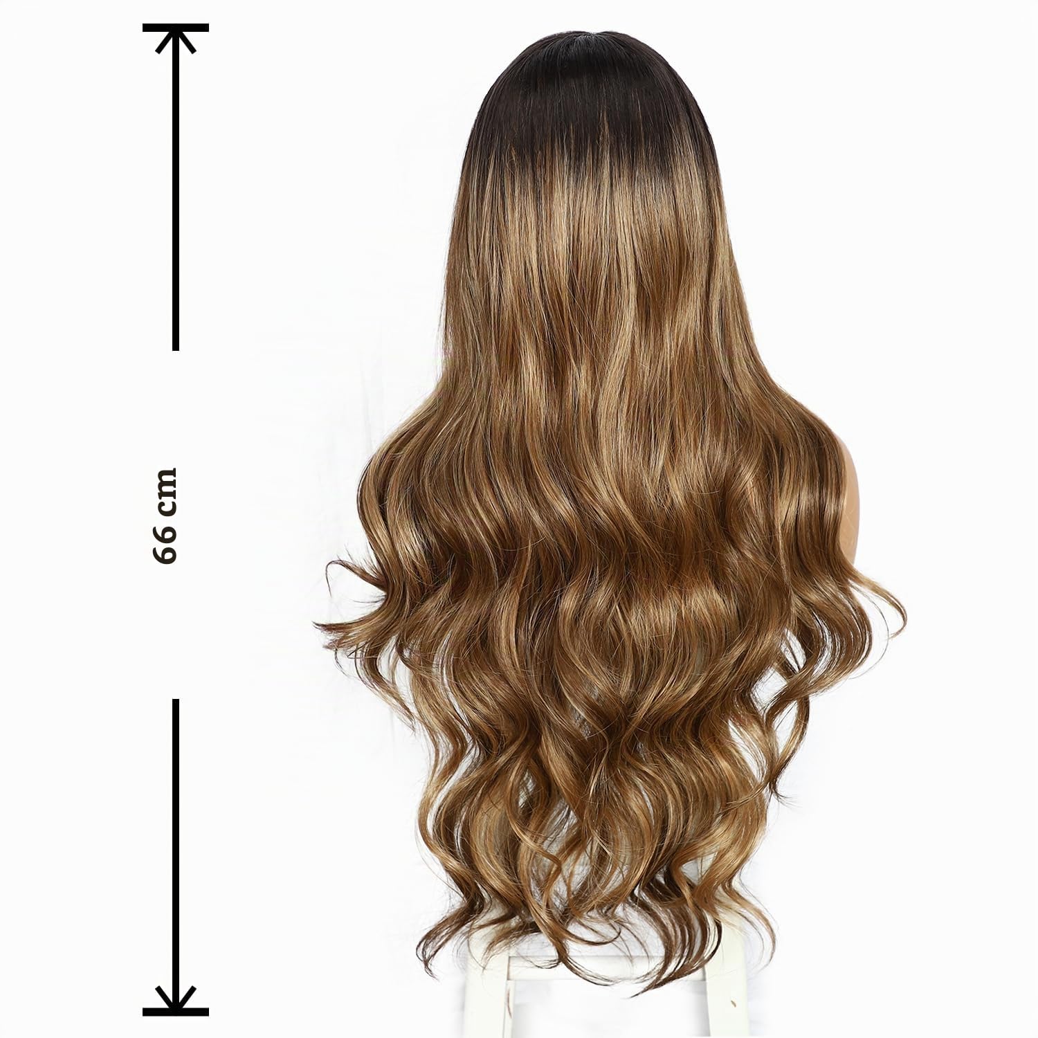 Sapphirewigs 13x4 Lace Front Perücke Synthetische Honey Braun Perücken 26 inch