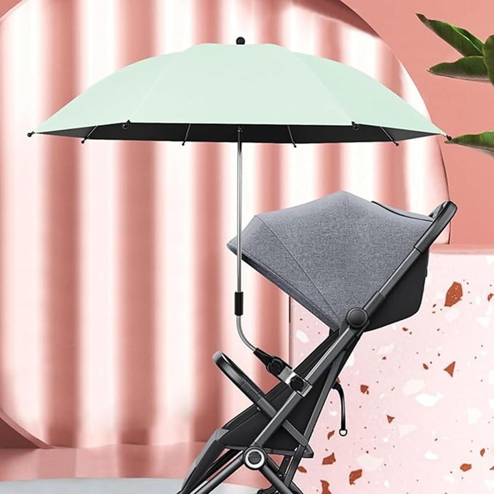 Ombrelle Poussette Universelle Anti UV, Parasol Poussette 85cm，Vert