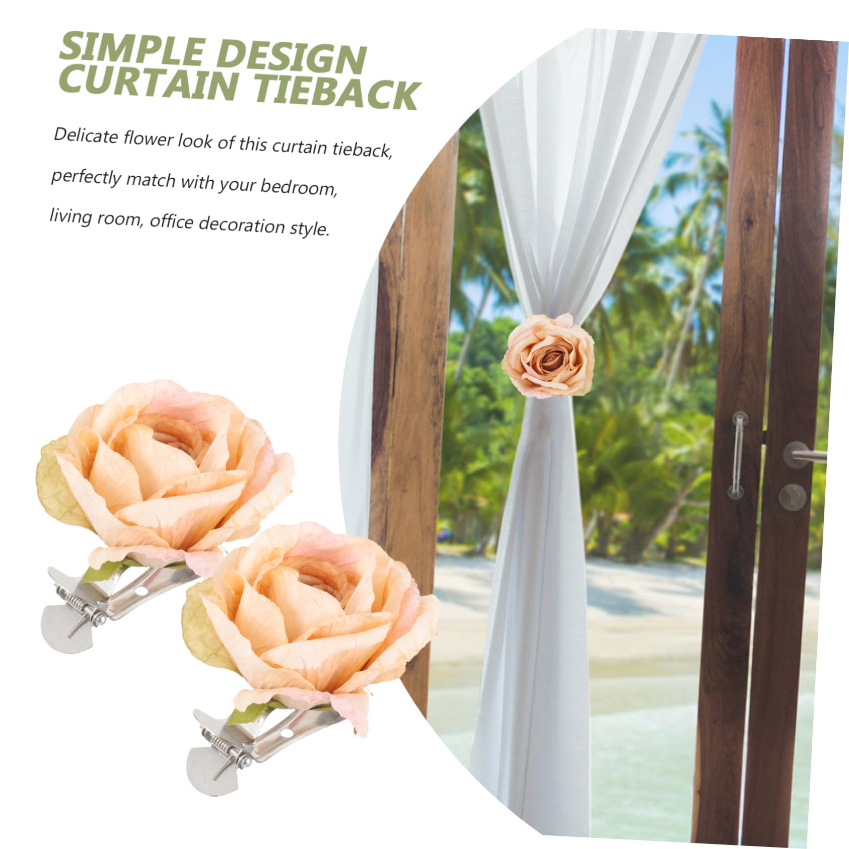 ABOOFAN 4 Sets Vorhang-Raffhalter Mit Blumen-Design Vorhang- -Clips Für Fensterrollos Wohnzimmer Dekorative Raffhalter-klemme 2 Stück X 4
