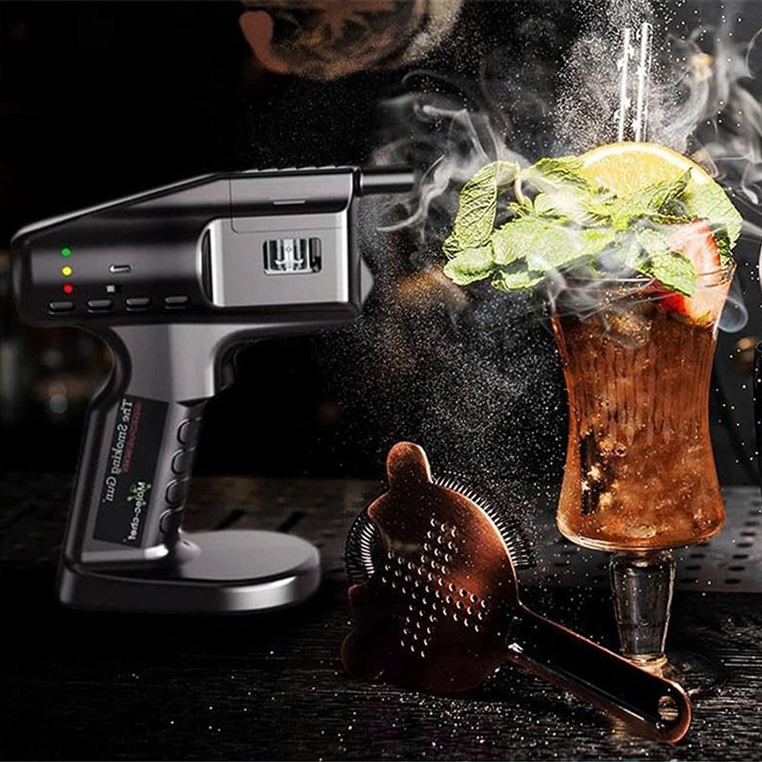 Pistola Infusore di Fumo Alimentata Via USB, Kit Pistola Bolle per Affumicatore di Cocktail, Generatore di Fumo Freddo Elettrico Portatile, Blaster di Aromi, Macchina Affumicatrice