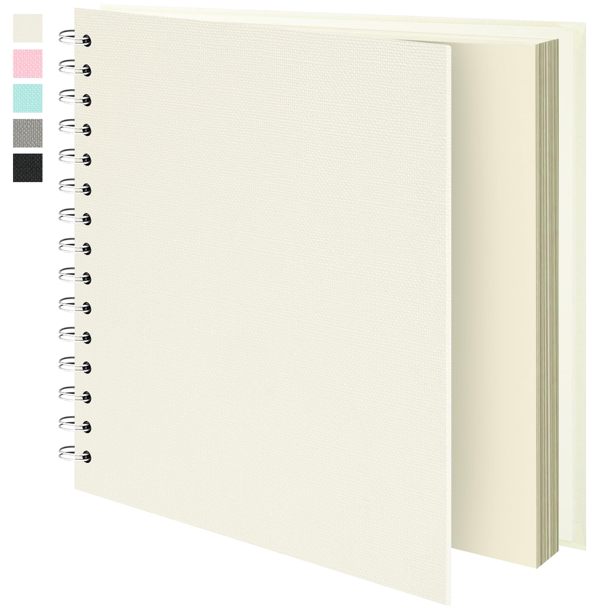 Vienrose Scrapbook, 20,5 x 28 cm, linnen omslag, fotoalbum met 40 pagina's, wit kraftpapier, knutselset voor scrapbooking, voor bruiloft, familie, reizen, donkergroen