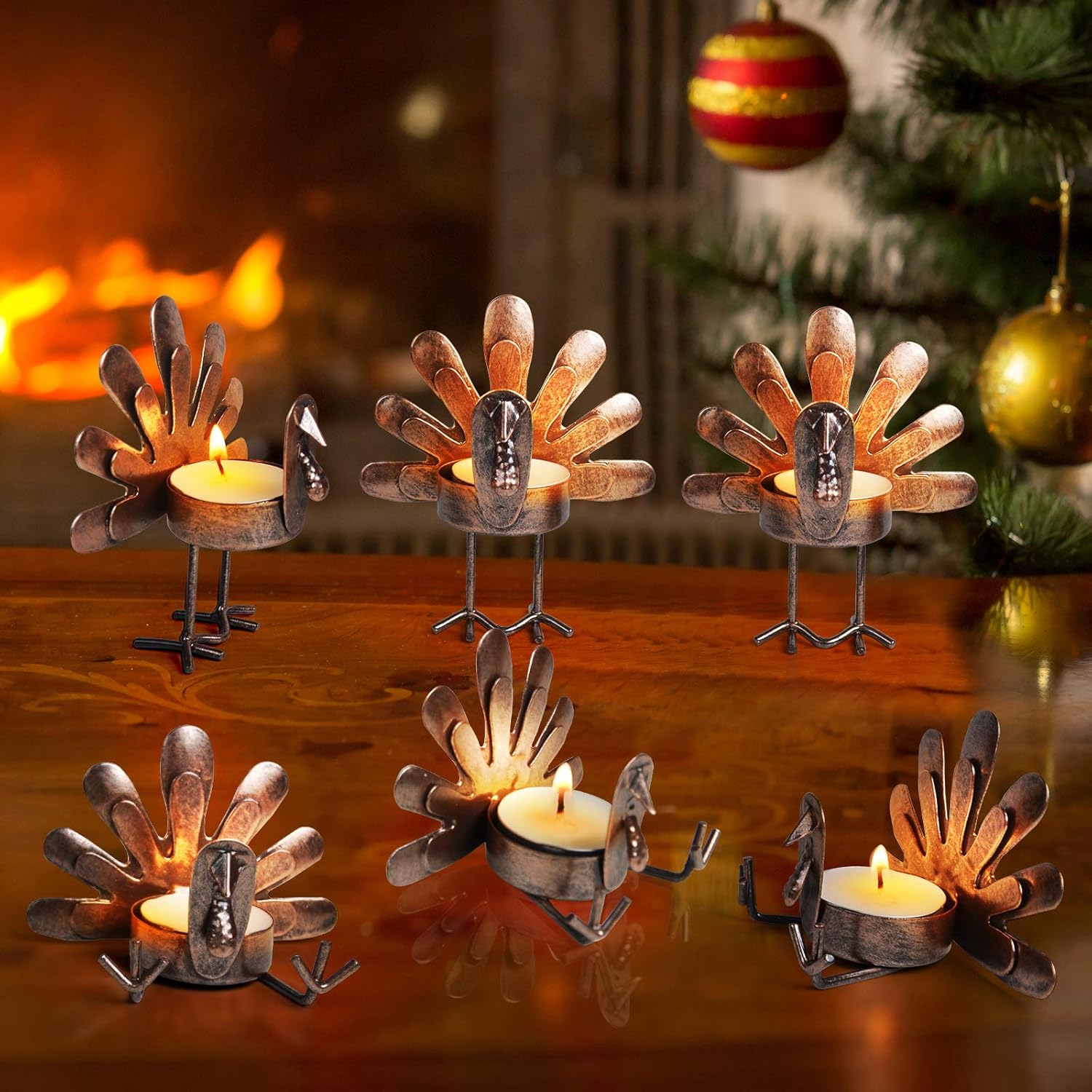 ALLADINBOX Set of 6 Turkey Tea Light Candle Holders